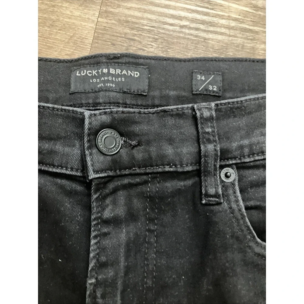 Lucky Brand Mens 221 Straight Leg Jeans Denim Black Jeans Size 34x32